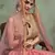 baby pink thread embroidered net semi stitched bridal lehenga