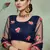 navy blue thread embroidered net semi stitched bridal lehenga