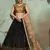 Delightful Black Thread and Sequins Embroidered Net Semi Stitched Lehenga Choli for Partywear