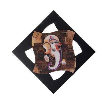 Lord Ganesha Special Effect Sparkle Velvet Touch Reprint on MDF 1