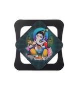 Lord Ganesha Playing Flute Special Effect Sparkle Velvet Touch Reprint on MDF