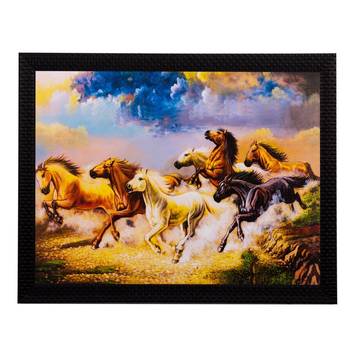 Running Lucky Horses Matt Textured UV Art Painting 1