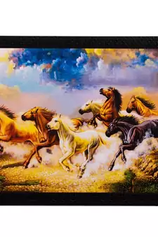 Running Lucky Horses Matt Textured UV Art Painting