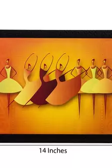Abstract Dancing Girls Matt Textured UV Art Painting