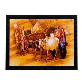 Bullock Cart Matt Textured UV Art Painting 1