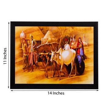 Bullock Cart Matt Textured UV Art Painting 2