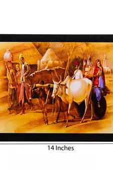 Bullock Cart Matt Textured UV Art Painting