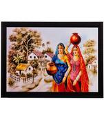 Village Women Matt Textured UV Art Painting