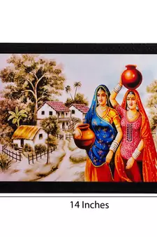 Village Women Matt Textured UV Art Painting