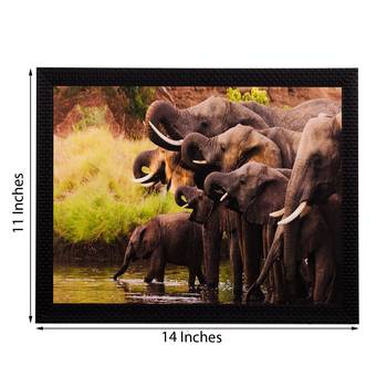 Group of Black Elephants Matt Textured UV Art Painting 2