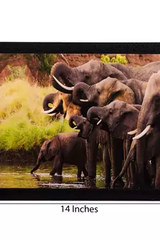 Group of Black Elephants Matt Textured UV Art Painting