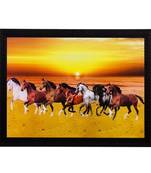 Running Lucky Horses Matt Textured UV Art Painting