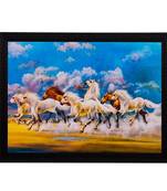 Running Lucky Horses Matt Textured UV Art Painting