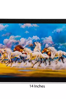 Running Lucky Horses Matt Textured UV Art Painting