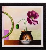 Floral Pot Matt Textured UV Art Painting