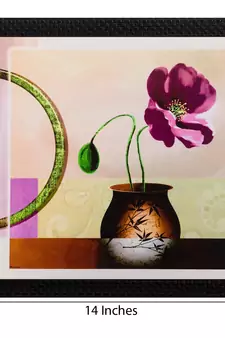 Floral Pot Matt Textured UV Art Painting