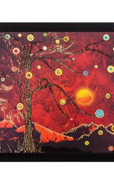 Sparkling Tree Balls Matt Textured UV Art Painting