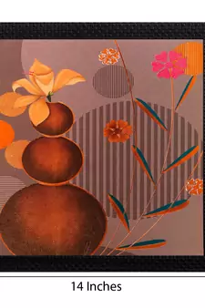Floral Pot Matt Textured UV Art Painting