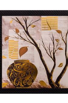 Floral Pot Matt Textured UV Art Painting