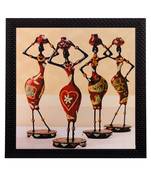 Tribal Women Matt Textured UV Art Painting