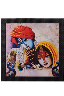 Radha Krishna Satin Matt Texture UV Art Painting