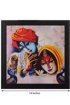 Radha Krishna Satin Matt Texture UV Art Painting