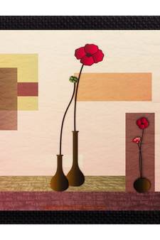 Floral Pot Matt Textured UV Art Painting