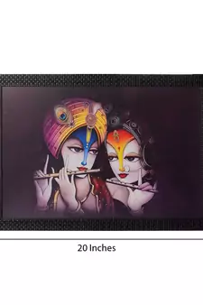 Radha Krishna Satin Matt Texture UV Art Painting