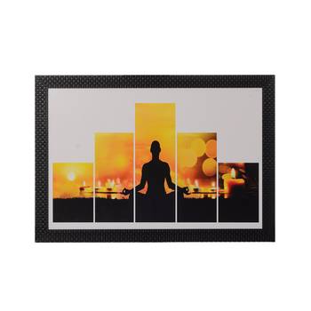 5 Cut Set of Man doing Yoga Satin Matt Texture UV Art Painting 1