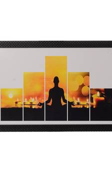 5 Cut Set of Man doing Yoga Satin Matt Texture UV Art Painting