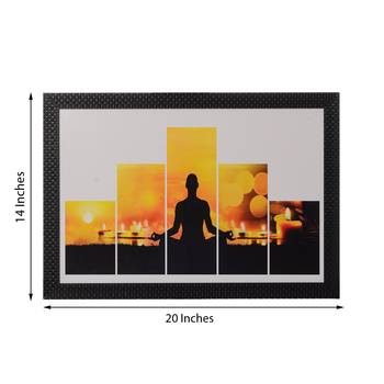 5 Cut Set of Man doing Yoga Satin Matt Texture UV Art Painting 3