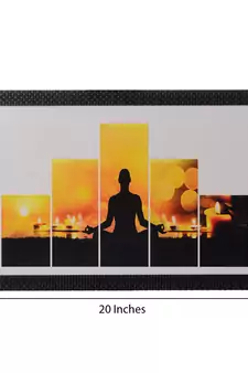 5 Cut Set of Man doing Yoga Satin Matt Texture UV Art Painting