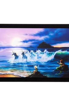 Running Horses in Water Matt Textured UV Art Painting