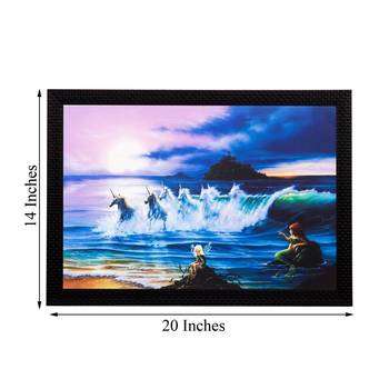 Running Horses in Water Matt Textured UV Art Painting 3