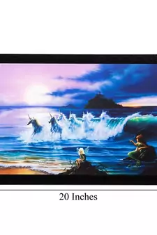 Running Horses in Water Matt Textured UV Art Painting