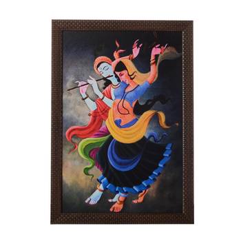 Dancing Radha Krishna Satin Matt Texture UV Art Painting 1