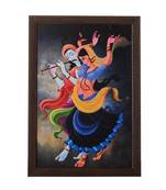 Dancing Radha Krishna Satin Matt Texture UV Art Painting
