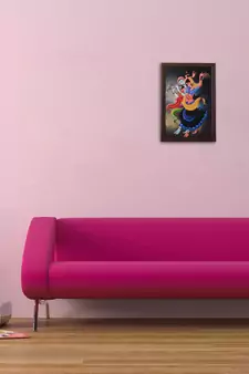 Dancing Radha Krishna Satin Matt Texture UV Art Painting