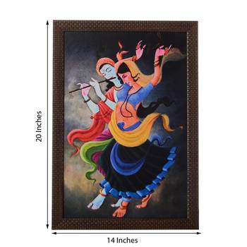 Dancing Radha Krishna Satin Matt Texture UV Art Painting 3
