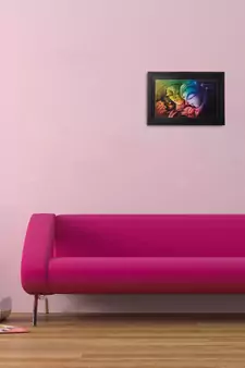 Radha Krishna Satin Matt Texture UV Art Painting