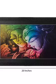 Radha Krishna Satin Matt Texture UV Art Painting
