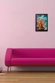Radha Krishna Satin Matt Texture UV Art Painting