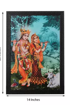 Radha Krishna Satin Matt Texture UV Art Painting