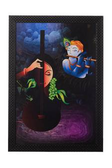 Radha Krishna Satin Matt Texture UV Art Painting
