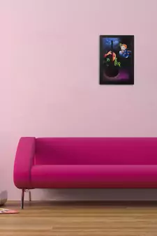 Radha Krishna Satin Matt Texture UV Art Painting