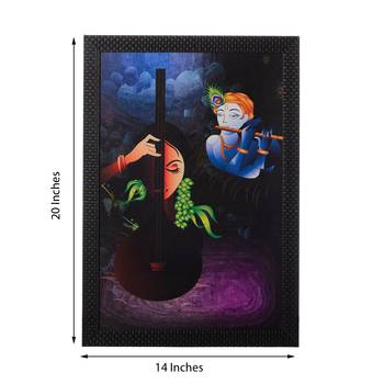 Radha Krishna Satin Matt Texture UV Art Painting 3