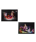 Set of 2 Radha Krishna Satin Matt Texture UV Art Painting