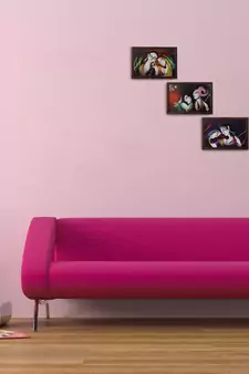 Set of 3 Radha Krishna Satin Matt Texture UV Art Painting