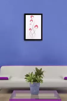 Abstract Flowers Matt Textured UV Art Painting