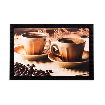 Spilled coffee beans and cups Matt Textured UV Art Painting 1